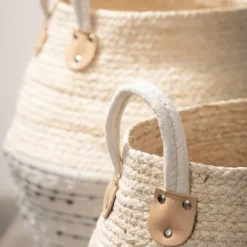 Baskets & Boxes-Kirkland's Home Multicolor Natural Maize Woven Baskets, Set Of 2 Multi/White/Tan