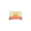 Pillows-Kirkland's Home Multicolor Sunrise Hooked Wool Lumbar Pillow Ivory/Yellow/Pink