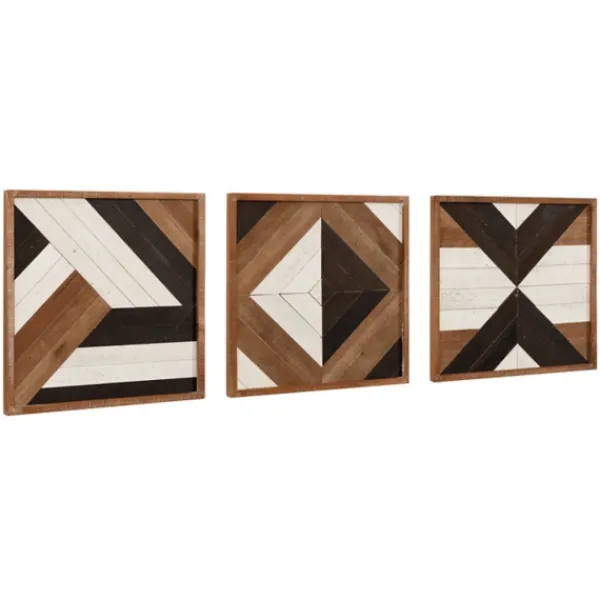 Wall Plaques-Kirkland's Home Multicolor Wood Ballez Wall Plaques, Set Of 3 Brown/Black/White