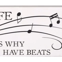Wall Quotes & Signs-Kirkland's Home Music Is Life Wall Plaque White/Black
