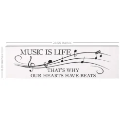 Wall Quotes & Signs-Kirkland's Home Music Is Life Wall Plaque White/Black
