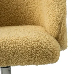 Office Furniture-Kirkland's Home Mustard Sherpa Upholstered Swivel Office Chair Yellow