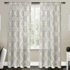 Curtains & Drapes-Kirkland's Home Nagano Linen Curtain Panel Set, 96 In. Tan