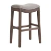 Bar Stools & Counter Height Stools-Kirkland's Home Nailhead Trim Saddle Bar Stool Gray