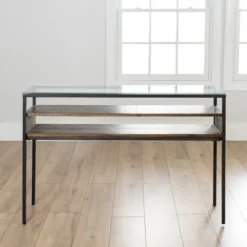 Console Tables-Kirkland's Home Nash Console Table Brown/Gray