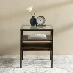 Accent & End Tables-Kirkland's Home Nash Side Table Brown/Gray