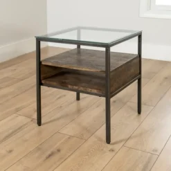 Accent & End Tables-Kirkland's Home Nash Side Table Brown/Gray