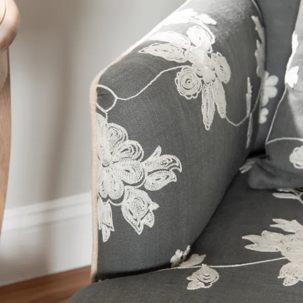 Accent Chairs-Kirkland's Home Natalie Floral Accent Chair Gray/White