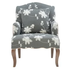 Accent Chairs-Kirkland's Home Natalie Floral Accent Chair Gray/White