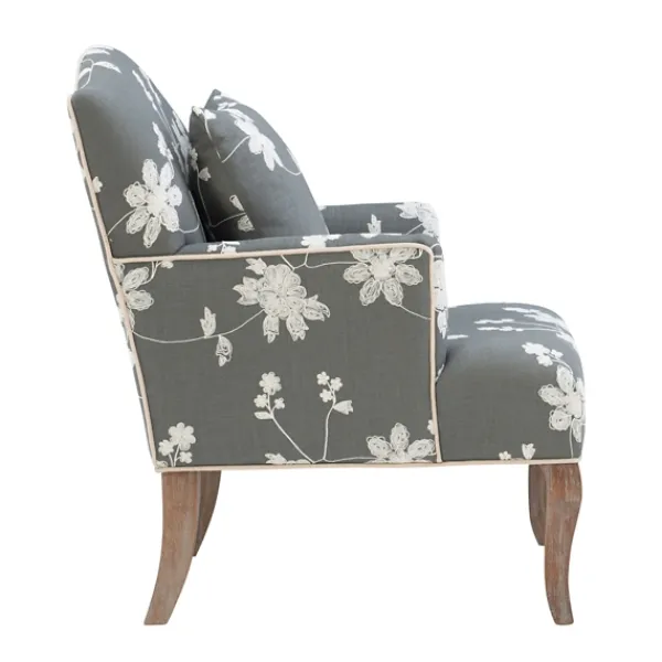 Accent Chairs-Kirkland's Home Natalie Floral Accent Chair Gray/White
