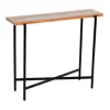 Console Tables-Kirkland's Home Natural Acacia Wood And Acrylic Top Console Table Tan