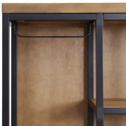 Entryway Furniture-Kirkland's Home Natural Acacia Wood And Metal Hall Tree With Bench
