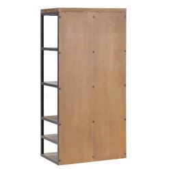 Entryway Furniture-Kirkland's Home Natural Acacia Wood And Metal 5-Shelf Hall Tree
