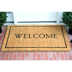 Doormats-Kirkland's Home Natural And Black Welcome Doormat, 48X30 In. Tan/Black
