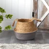 Baskets & Boxes-Kirkland's Home Natural And Gray Woven Jute Planter Basket Tan/Gray