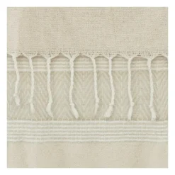 Blankets & Throws-Kirkland's Home Natural And White Colorblock Chevron Throw Tan/Ivory