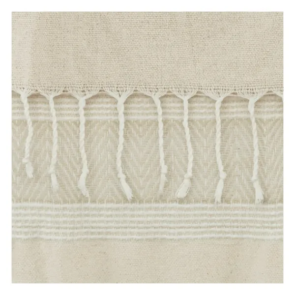 Blankets & Throws-Kirkland's Home Natural And White Colorblock Chevron Throw Tan/Ivory