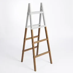 Decorative Accents-Kirkland's Home Natural And White Wood Foldable Ladder White/Tan