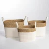 Baskets & Boxes-Kirkland's Home Natural And White Woven Baskets, Set Of 3 Tan/White