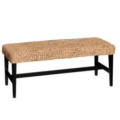 Benches & Ottomans-Kirkland's Home Natural Blanchard Water Hyacinth Bench Tan