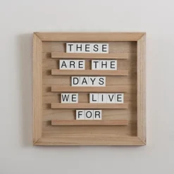 Memo & Chalkboards-Kirkland's Home Natural Blond Wood Letter Board With Tiles Tan