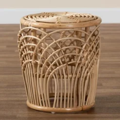 Accent & End Tables-Kirkland's Home Natural Boho Rattan Weave Accent Table