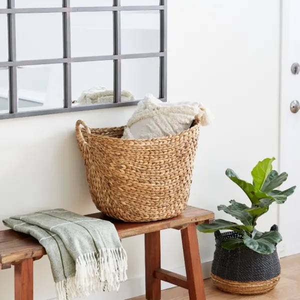 Baskets & Boxes-Kirkland's Home Natural Braided Seagrass Basket Tan