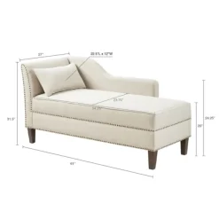 Sofas & Loveseats-Kirkland's Home Natural Brett Accent Chaise Lounge Tan