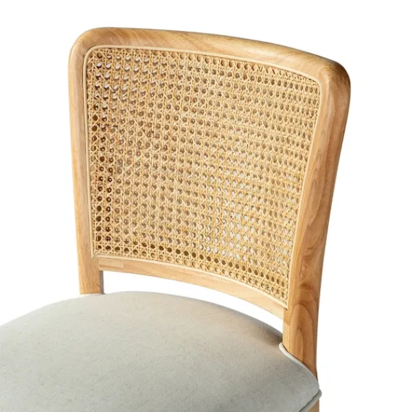 Office Furniture-Kirkland's Home Natural Cane Back Linen Office Chair