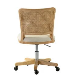 Office Furniture-Kirkland's Home Natural Cane Back Suede Office Chair