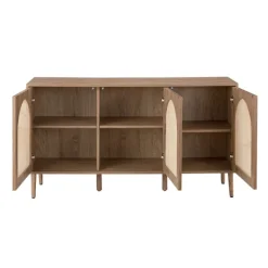 Cabinets & Sideboards-Kirkland's Home Natural Cane Wood Arched Sideboard Cabinet