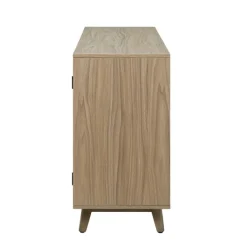 Cabinets & Sideboards-Kirkland's Home Natural Cane Wood Storage Media Cabinet Tan