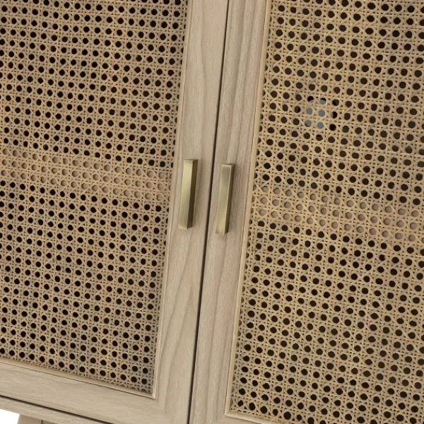 Cabinets & Sideboards-Kirkland's Home Natural Cane Wood Storage Media Cabinet Tan