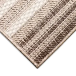 Outdoor Rugs-Kirkland's Home Natural Canva Striped Outdoor Area Rug, 4X7 Tan