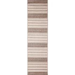Outdoor Rugs-Kirkland's Home Natural Canva Striped Outdoor Runner Tan