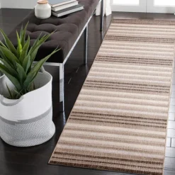Outdoor Rugs-Kirkland's Home Natural Canva Striped Outdoor Runner Tan
