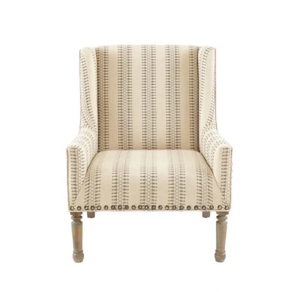 Accent Chairs-Kirkland's Home Natural Cara Stripe Accent Chair Tan
