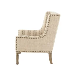 Accent Chairs-Kirkland's Home Natural Cara Stripe Accent Chair Tan