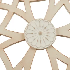 Wall Plaques-Kirkland's Home Natural Carved Damask Wooden Wall Plaque Tan