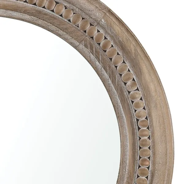 Decorative Mirrors-Kirkland's Home Natural Carved Driftwood Round Wall Mirror