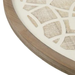 Wall Plaques-Kirkland's Home Natural Carved Wood Medallion Round Wall Plaque Tan