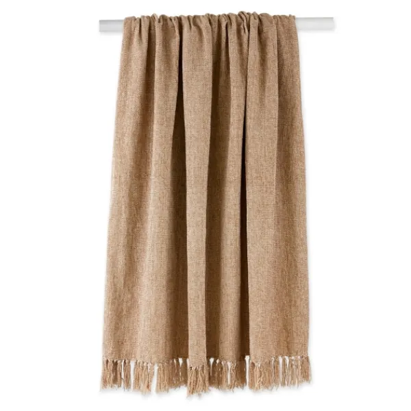 Blankets & Throws-Kirkland's Home Natural Chenille Fringe Throw Tan