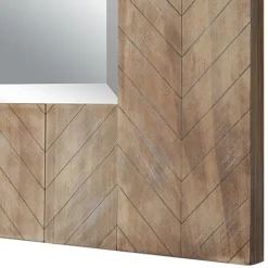 Decorative Mirrors-Kirkland's Home Natural Chevron Wood Wall Mirror