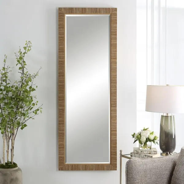 Decorative Mirrors-Kirkland's Home Natural Coastal Full-Length Wall Mirror