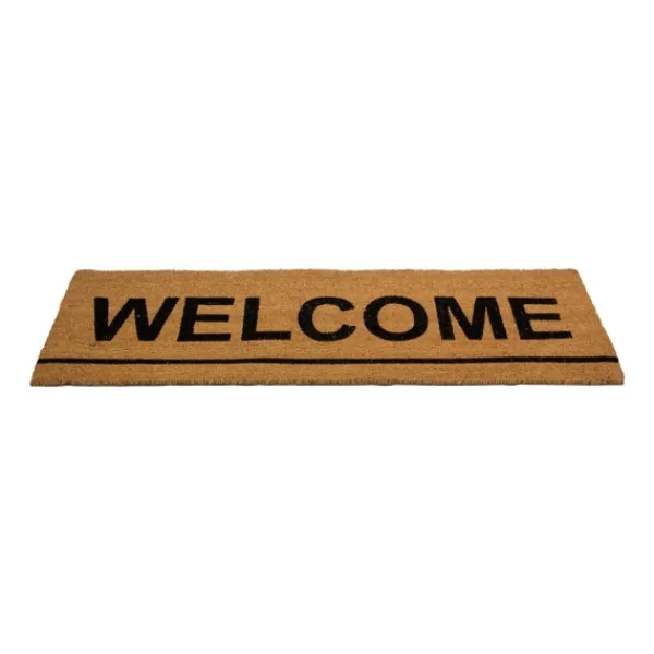 Doormats-Kirkland's Home Natural Coir Welcome Doormat Tan/Black