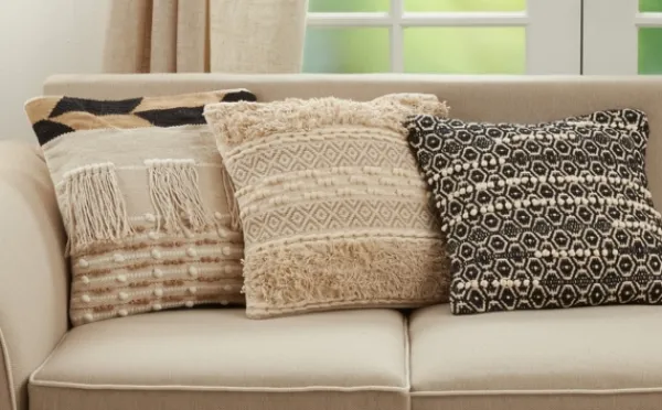 Pillows-Kirkland's Home Natural Corded Moroccan Cotton Pillow