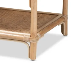 Bookshelves-Kirkland's Home Natural Curled Rattan 3-Tiered Bookcase