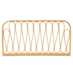 Beds & Headboards-Kirkland's Home Natural Curved Rat Wall Mounted Queen Headboard Tan