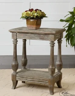 Accent & End Tables-Kirkland's Home Natural Distressed Birch Wood Accent Table