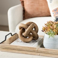 Statues & Figurines-Kirkland's Home Natural Distressed Wooden Knot Sculpture Tan